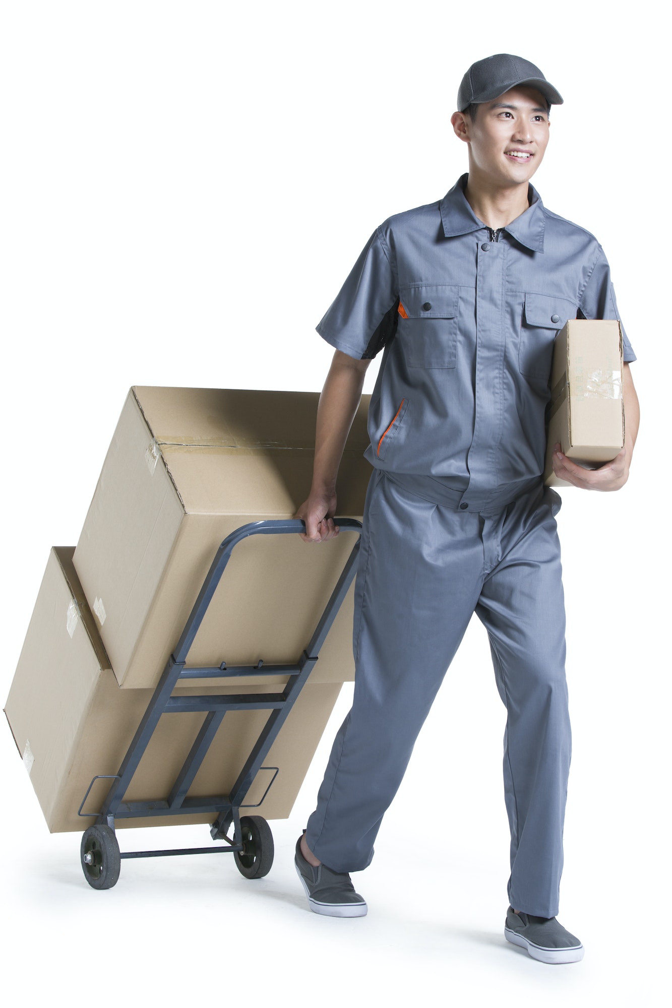 Delivery person delivering package